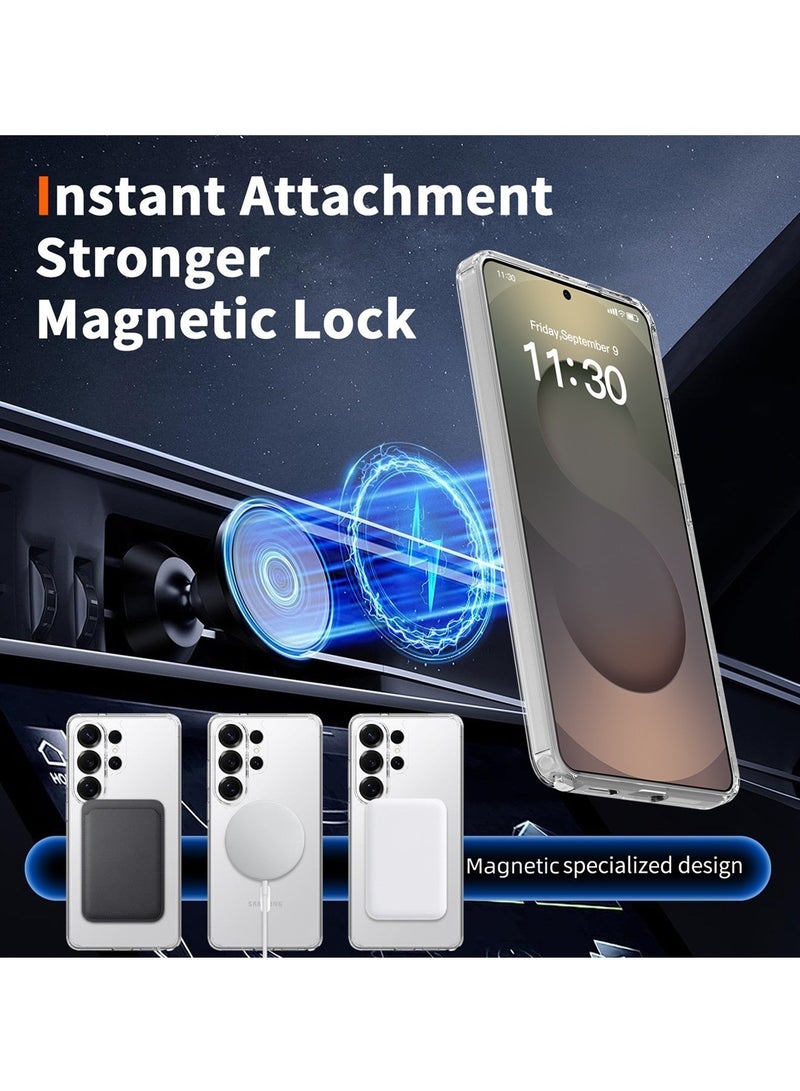 Adando for Samsung S26 Ultra Clear Case, Crystal Transparent Magnetic Cover for Minimalist Users, Mil-Grade Drop Protection Anti Yellowing Slim Rugged Protective Bumper Cover (Clear, S26 Ultra) - Image 2